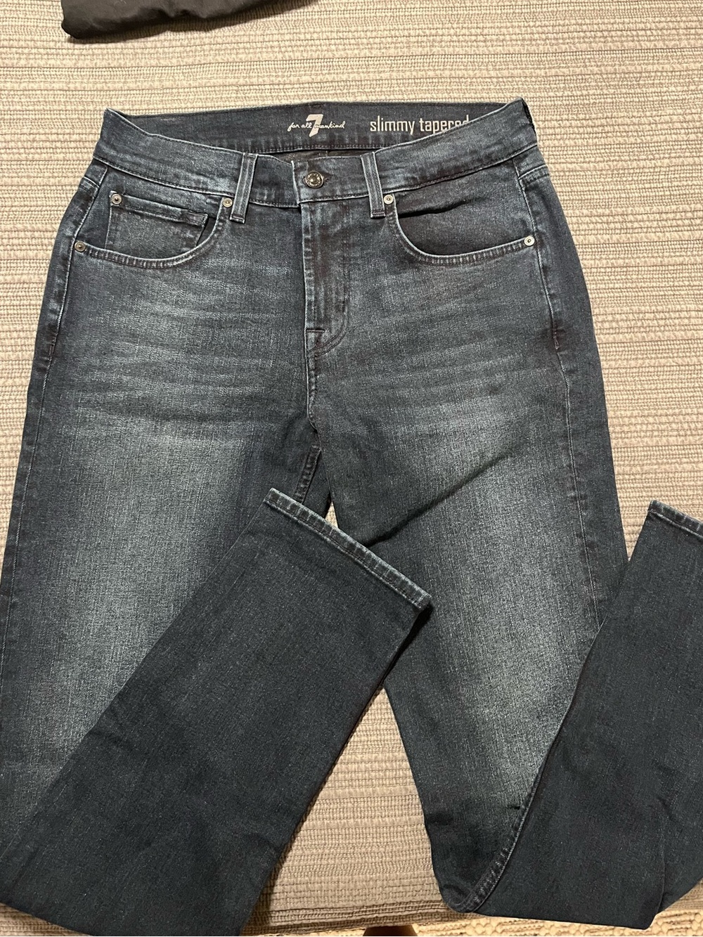 7 For All Mankind Slimmy Tapered Jeans - Faded Dark Blue